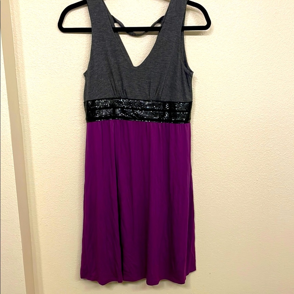 Ella Moss Purple and Gray Dress with Sequin Detail